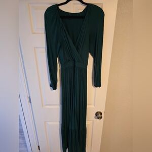 Express Long Sleeve Maxi Dress in Emerald Green